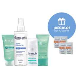 Kit Dermaglós Piel Mixta+ Serum Niacinamida+ 4 Sachets Hidratación 8ml Regalo