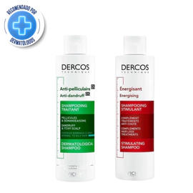 Combo Dercos Shampoo Anticaida Cabello Graso + Energizante
