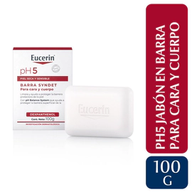 Barra limpiadora Syndet pH5 Eucerin para piel seca y sensible x 100 gr