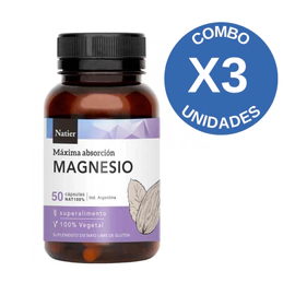 Combo X3 Natier Magnesio 50 Capsulas