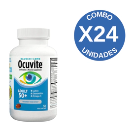 Combo X24 Ocuvite Adult 50+ Vitaminas Salud Ocular Luteína Omega 50 capsulas