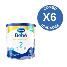 Combo X6 Sancor Bebe Advanced Formula Etapa 2 Lata 800Gr