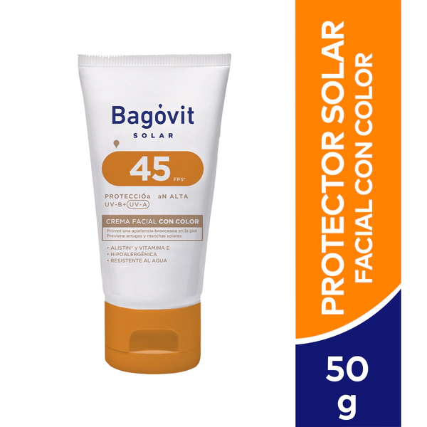 Protector Solar Facial con color Solar FPS 45 X 50 gr