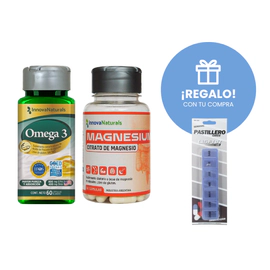 Omega 3 x60 + Magnesio Citrato x60 + Pastillero