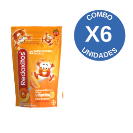 Combo X6 Redoxitos Suplemento Dietario con Vitamina C 25 Pastillas Masticables