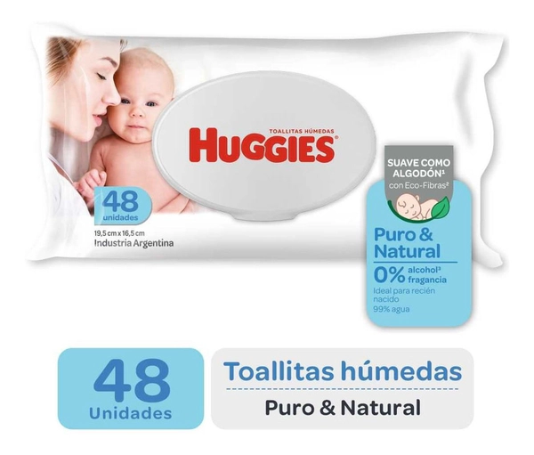 Huggies Puro Y Natural Toallitas Húmedas 48 unidades