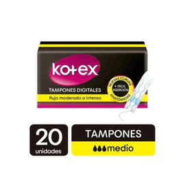 Tampones Kotex Medio X20 Unidades