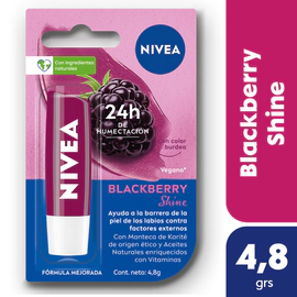 Protector Labial Humectante Nivea Blackberry Shine 4,8 Gr