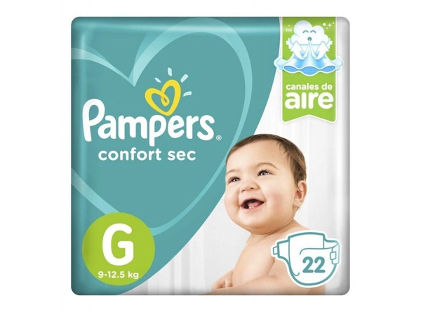 Pañales Pampers Confort Sec Mega Talle G x22un