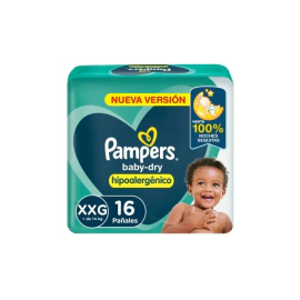 Pañales Pampers Baby Dry Hipoalergénico Talle Xxg 16 Un