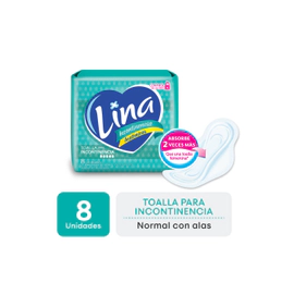 Toalla Incontinencia Lina Con Alas X8Un
