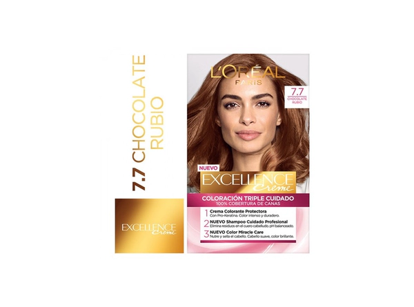 Tintura permanente Excellence Creme 77 chocolate rubio x 47GR
