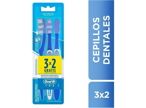 Oral-B 123 Classic 40 Cepillo Dental Suave Pack 3 x 2