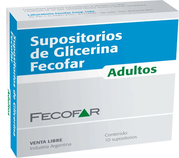 Supositorios de Glicerina Fecofar Adultos 10 unidades