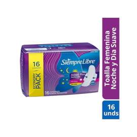 Toallas Femeninas Siempre Libre Nocturna Suave Termocontrol X16Un