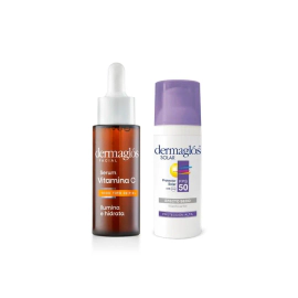 Dermaglós Combo Sérum Vitamina C + Protector Solar Efecto Seco Fps50