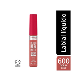 Rimmel London Labial Liq. X7,4Ml Lasting Mega Matte 600