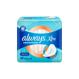 Toallas Femeninas Always Xtra Doble Proteccion Seca 8 Un