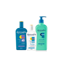 Kit Protector Solar Dermaglós Familiar + Gel Post Solar