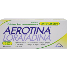 Aerotina 10 mg Antihistamínicos 10 Comprimidos