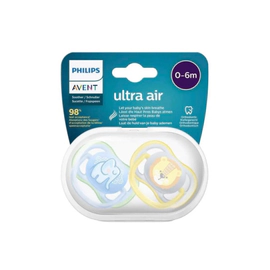 Chupete Avent Ultra Air Deco 0-6M Amarillo Y Celeste X2