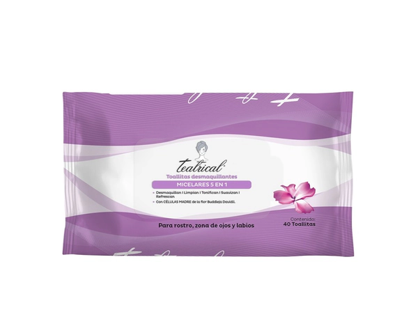 Teatrical Toallitas agua micelar 5 en 1 40 piezas