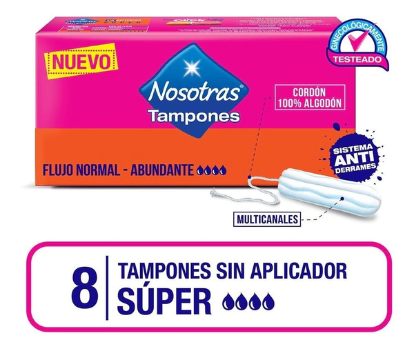 Nosotras Tampones Digital Super Sin Aplicador X 8 Unidades