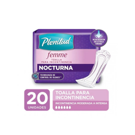 Toalla Para Incontinencia Plenitud Femme Nocturna Sin Alas X20Un