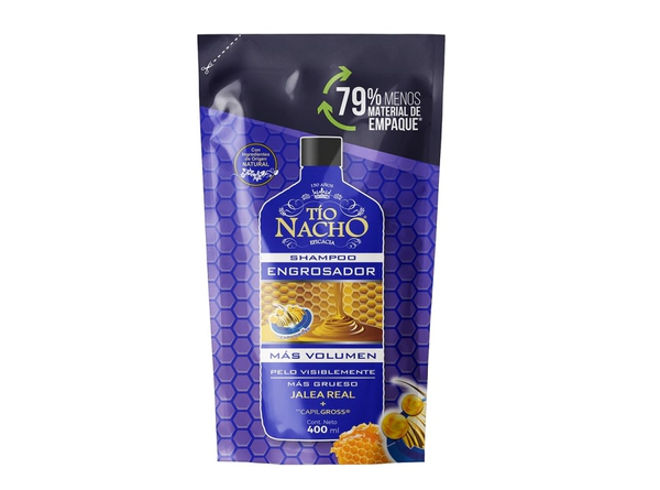 Tio Nacho Shampoo Engrosador Recargable Doypack x 400 ml