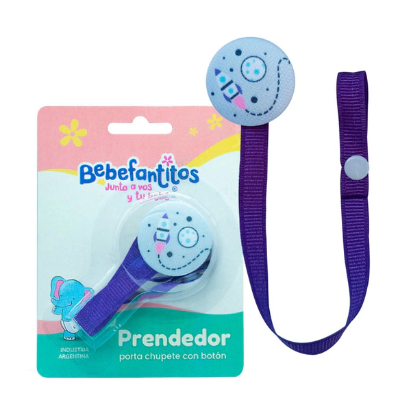 Prendedor porta chupete con botón