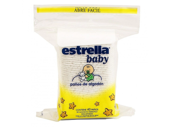 Paños de Algodón Estrella Baby x 40u