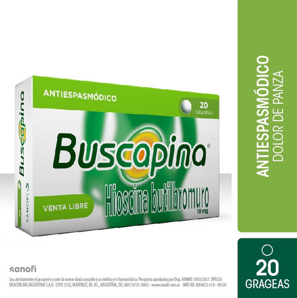 Buscapina Antiespasmódico grageas X 20