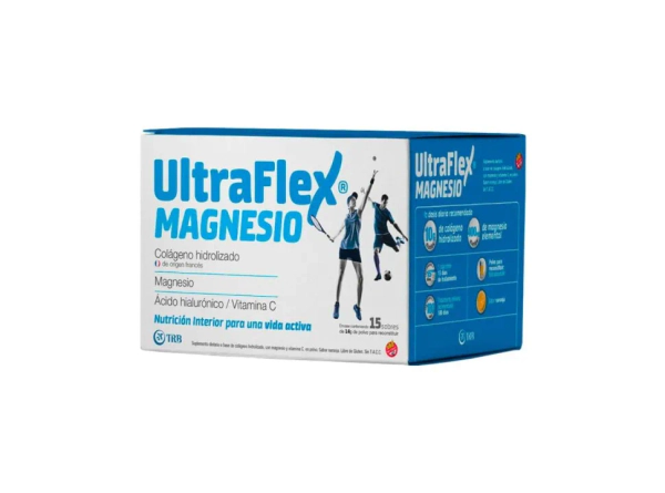 Ultraflex Magnesio Colágeno Hidrolizado Suplemento Dietario 15 Sobres De 14Gr