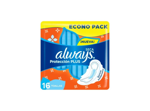 Toallas Femeninas Always Protección Plus Seca x16un