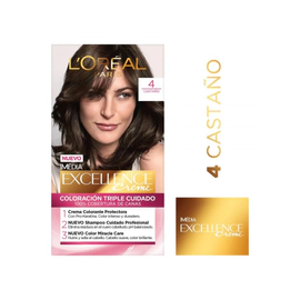 Tintura Permanente Excellence Creme L´Oréal París 4 Castaño 47Gr