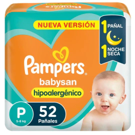 Pañal Pampers Babysan Talle P Hipoalergénico 52 Un