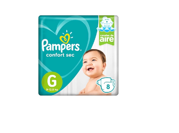 Pampers Confort Sec Pañales Desechables G 8 Unidades