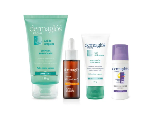 Dermaglós Rutina Facial Antioxidante Hidratante Para Pieles Grasas