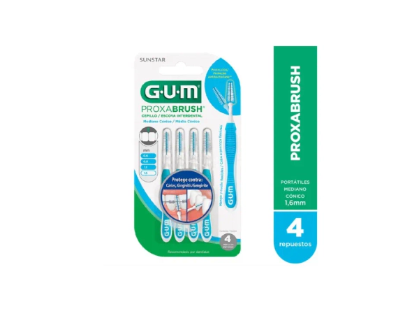 Gum Proxabrush Cepillos Interdentales Portátiles Con Tapa 4un