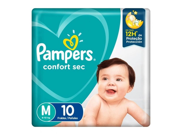 Pañales Pampers Confort Sec Max Mediano x10un