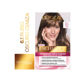 Tintura Permanente Excellence Creme 6.1 Rubio Oscuro Ceniza 47Gr