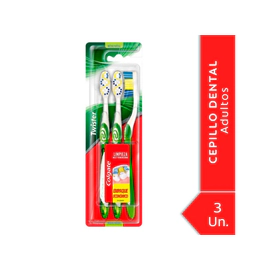 Colgate Cepillo Dental Twister Medio 3Unid Promo Pack