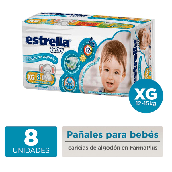 Estrella Baby Caricias De Algodón Pañales Unisex Xg 8u