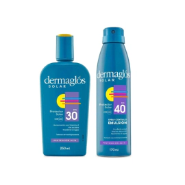 Dermaglós Combo Protección Solar Emulsión Fps 30 + Spray Fps 40
