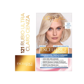 Tintura Permanente Excellence 121 Rubio Ultra Claro Ceniza X47Gr