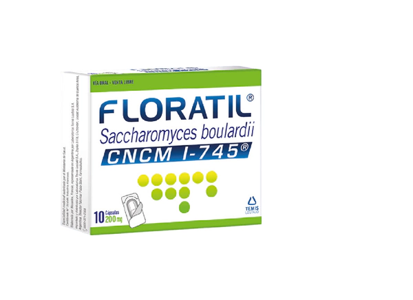 Floratil 200mg Probiótico de la Levadura 10 cápsulas