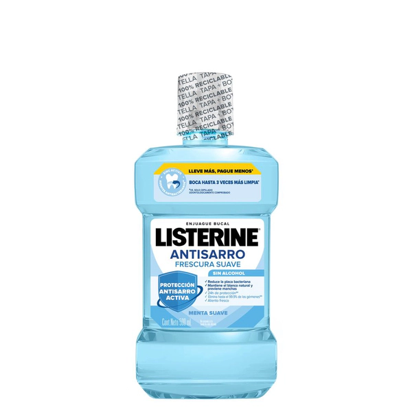 Listerine Antisarro Enjuague Bucal Zero Alcohol 500ml