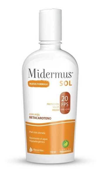 Midermus Protector Solar Con Betacarotenos Fps20 150ml