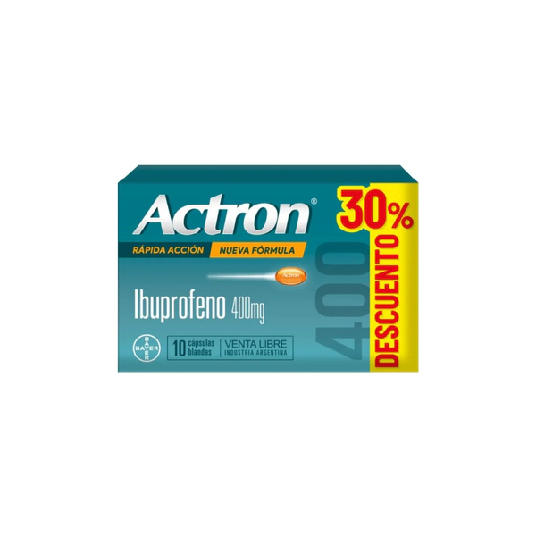 Actron Ibuprofeno 400mg X10 Cápsulas