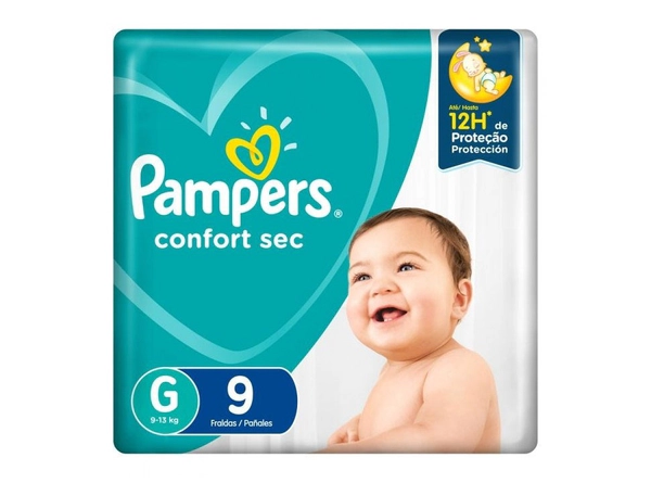 Pañales Pampers Confort Sec Max Grande x9un